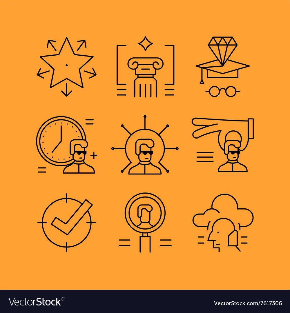 Set of line icons in the flat style