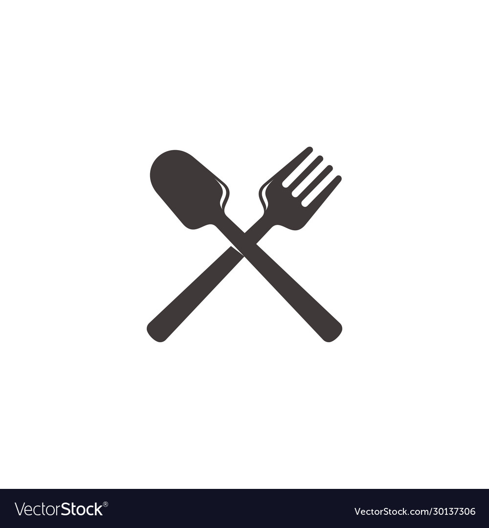 Simple cross spoon fork overlapping design logo