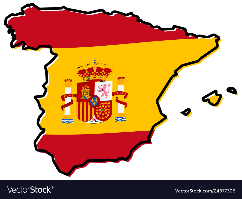 Simplified map spain outline with slightly Vector Image