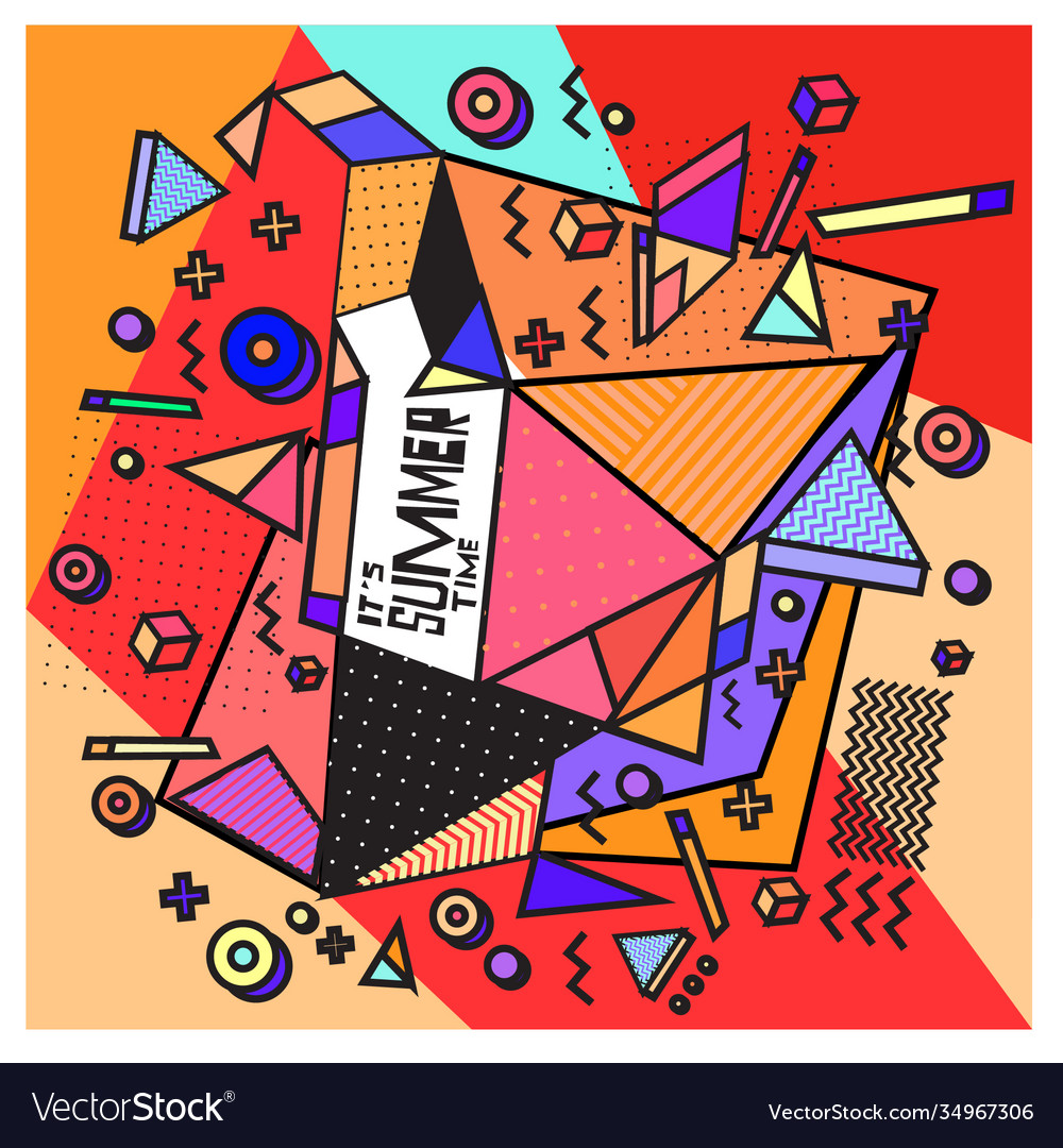 Triangle geometric forms for summer design event vector image Triangle geometric forms for summer design event