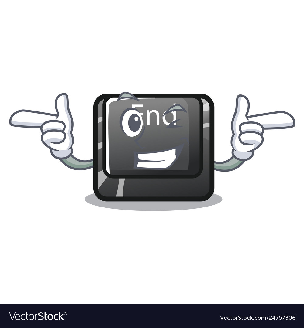 Wink button end in shape character vector image Wink button end in shape character