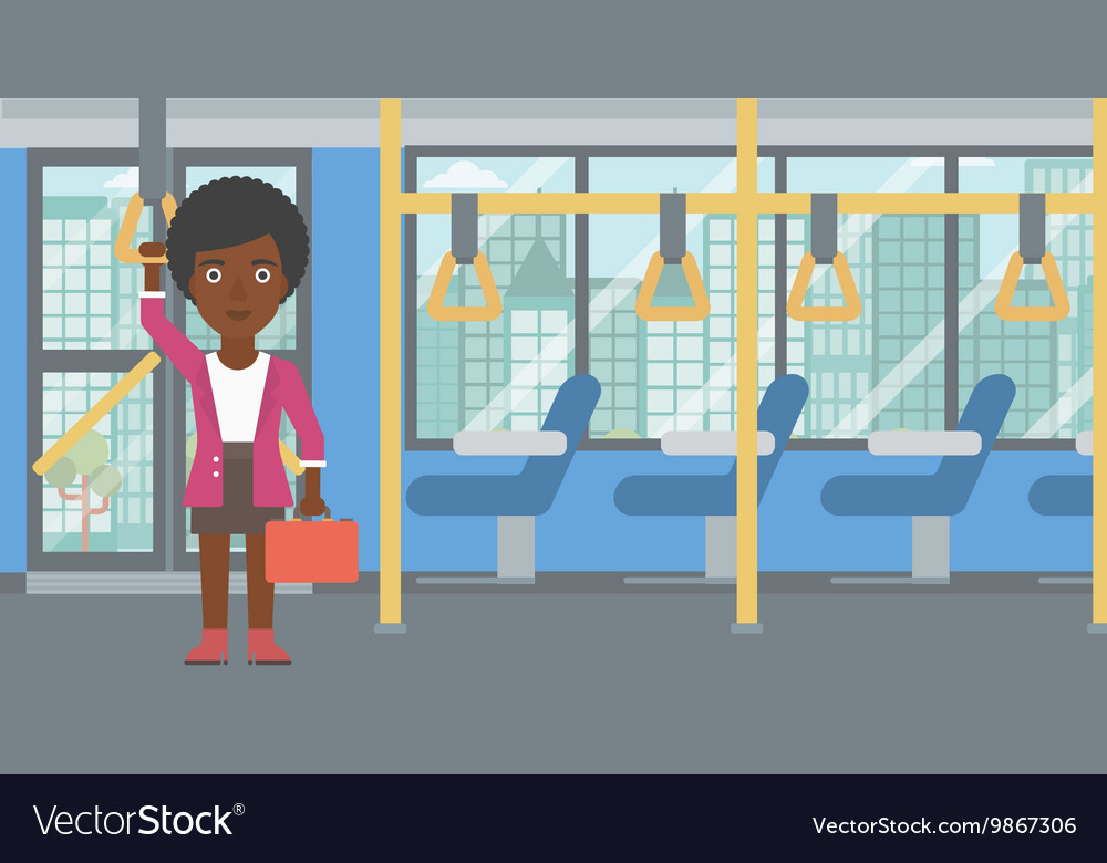 Woman traveling by public transport