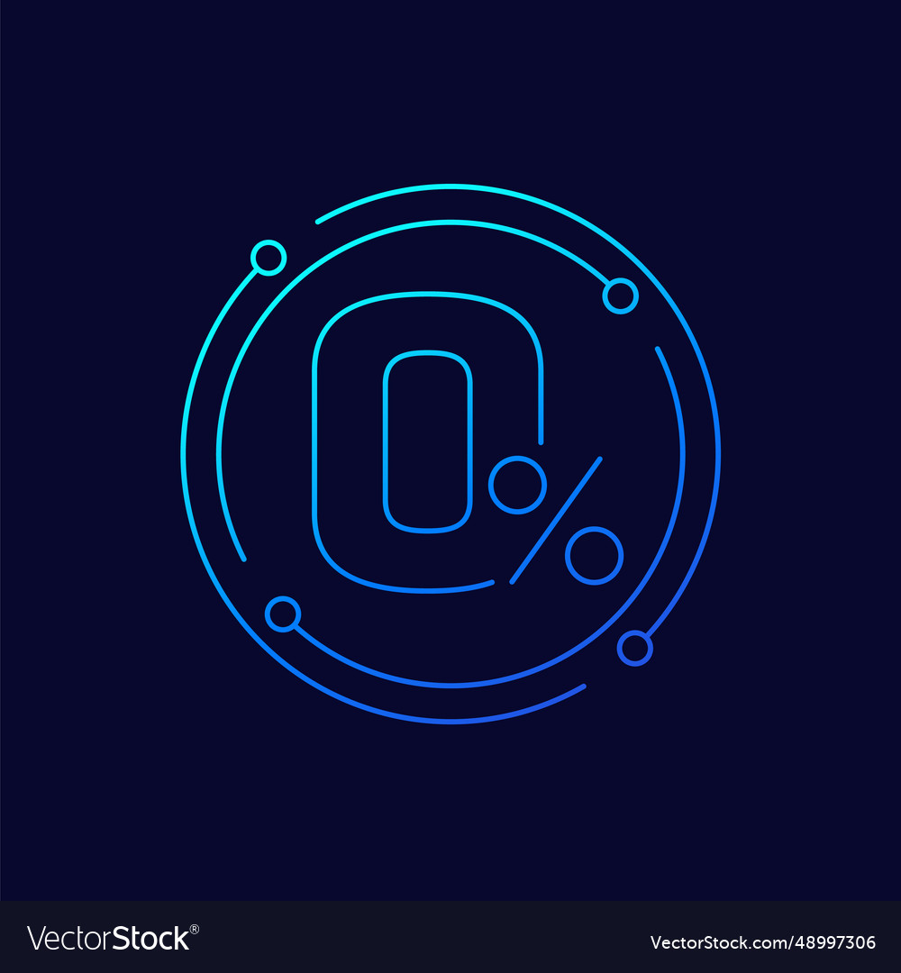 Zero percent icon linear design