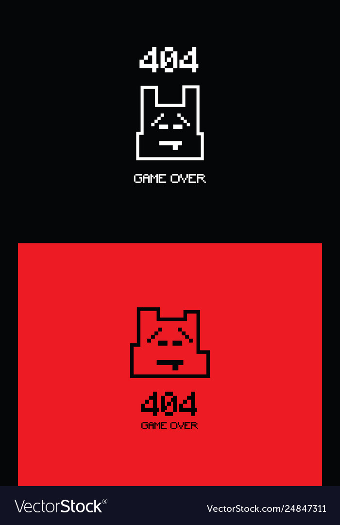 8bit 404 missing web page template