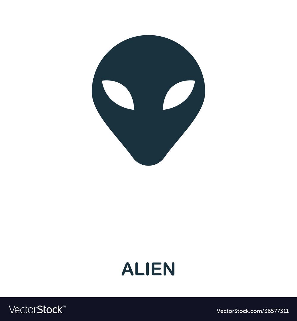Alien icon flat style design ui