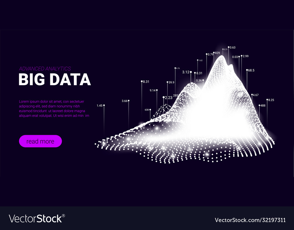 Big data stream concept business analytics vector image Big data stream concept business analytics