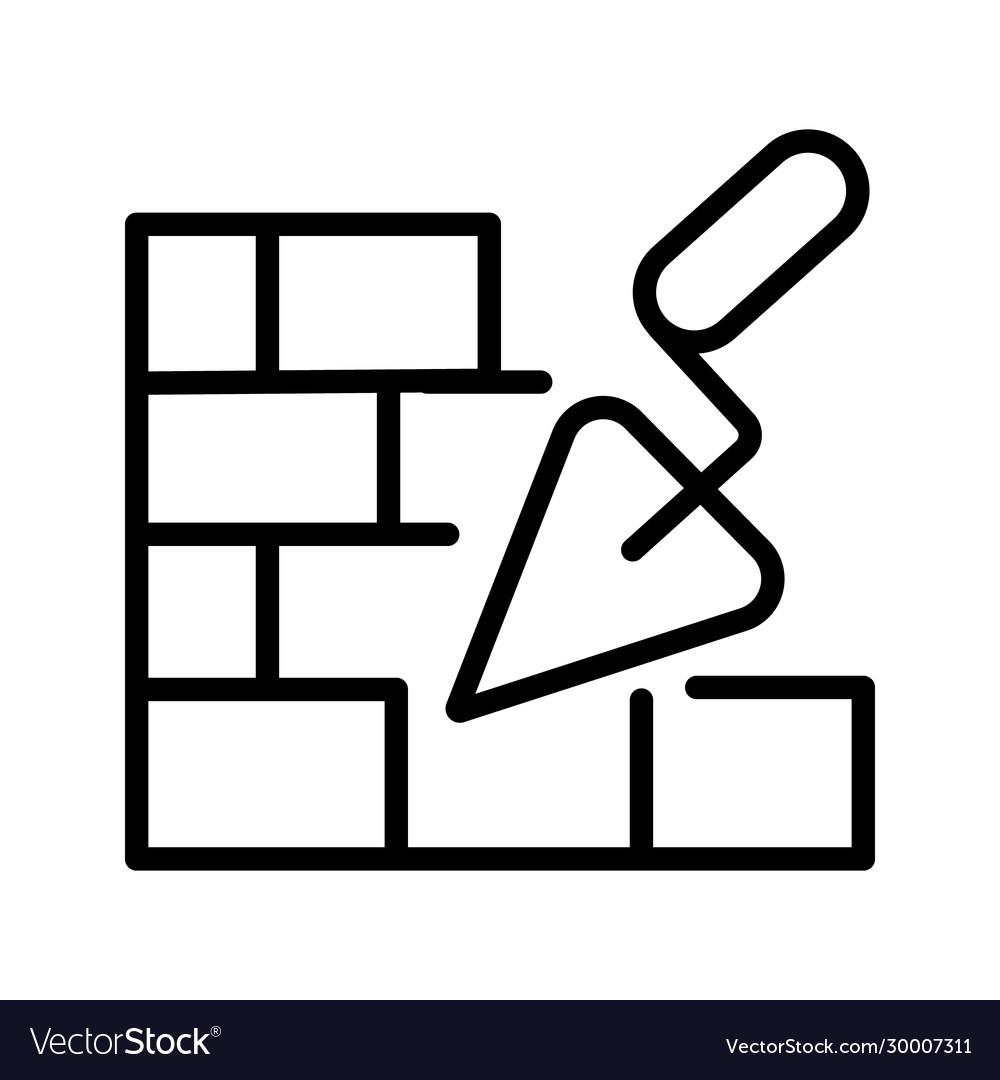 Bricklayer Bricklaying Icon Symbol Design Vector Image