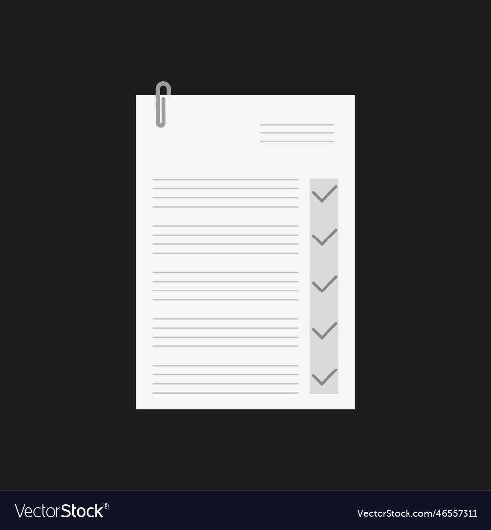 Check sheet paperclip icon notepad