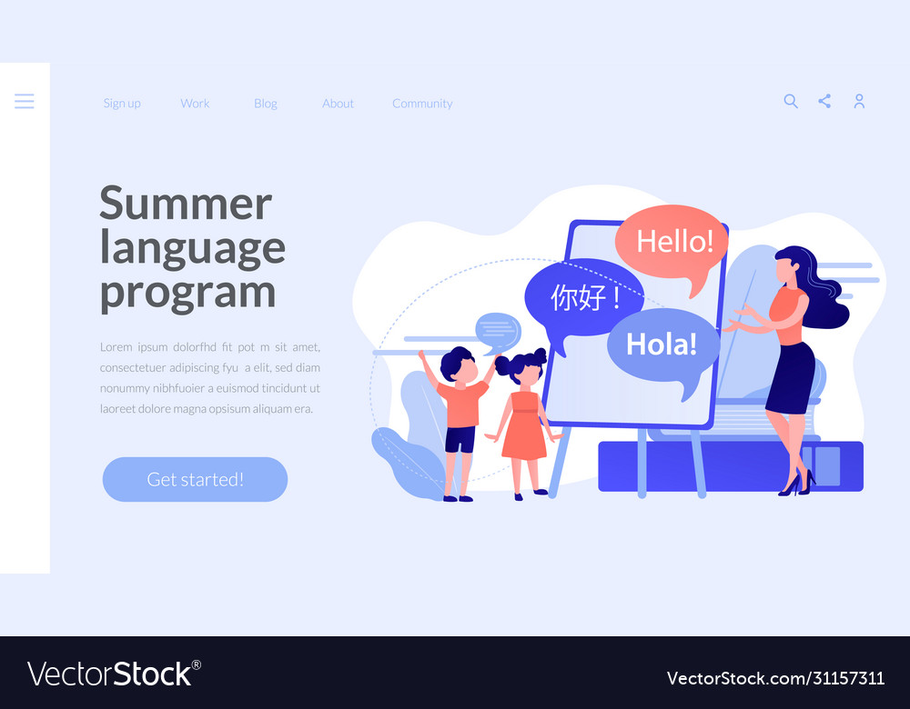 Computer programming camp concept landing page