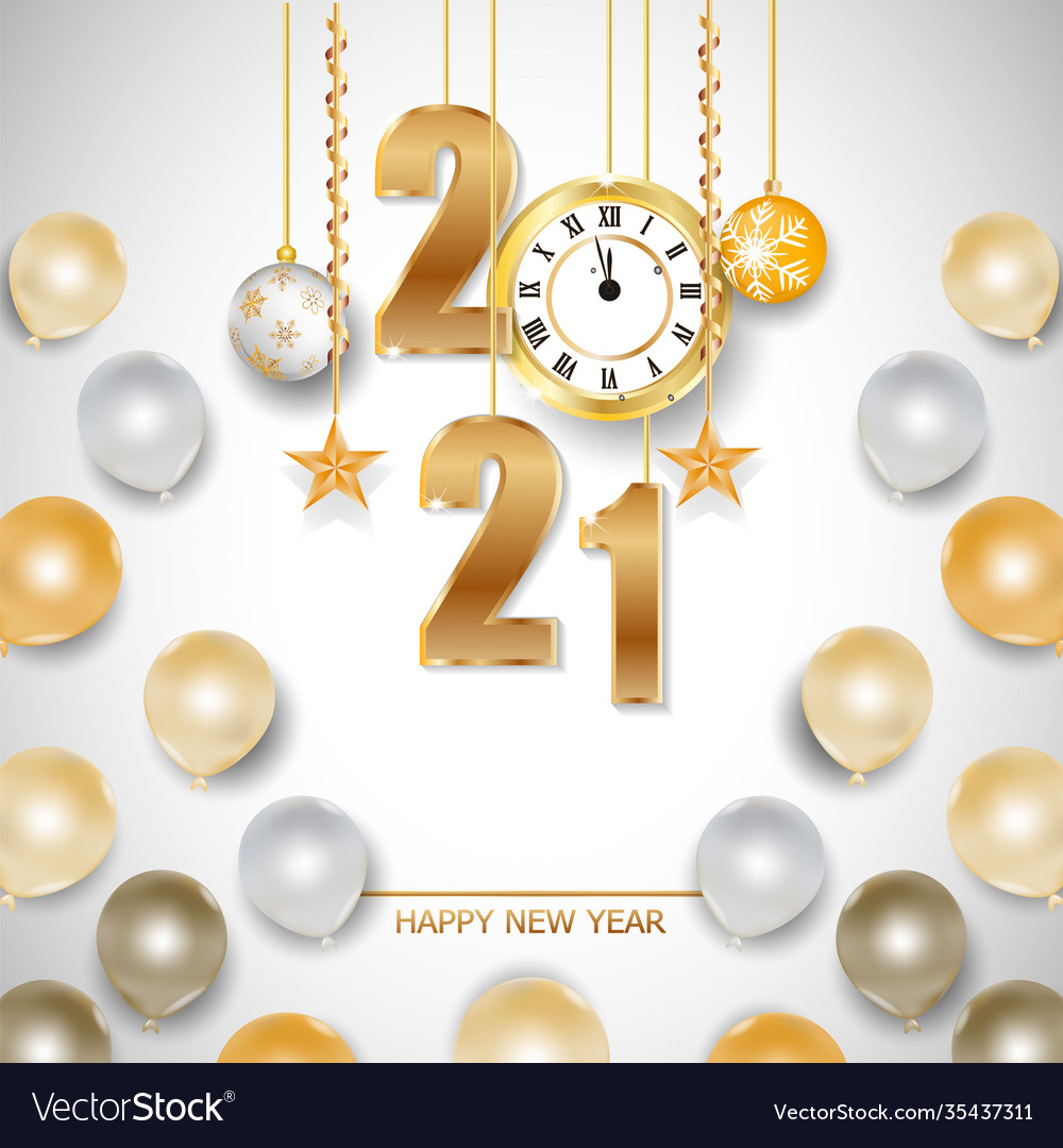 Frohes neues Jahr 2021 und xmas dekoratives Design