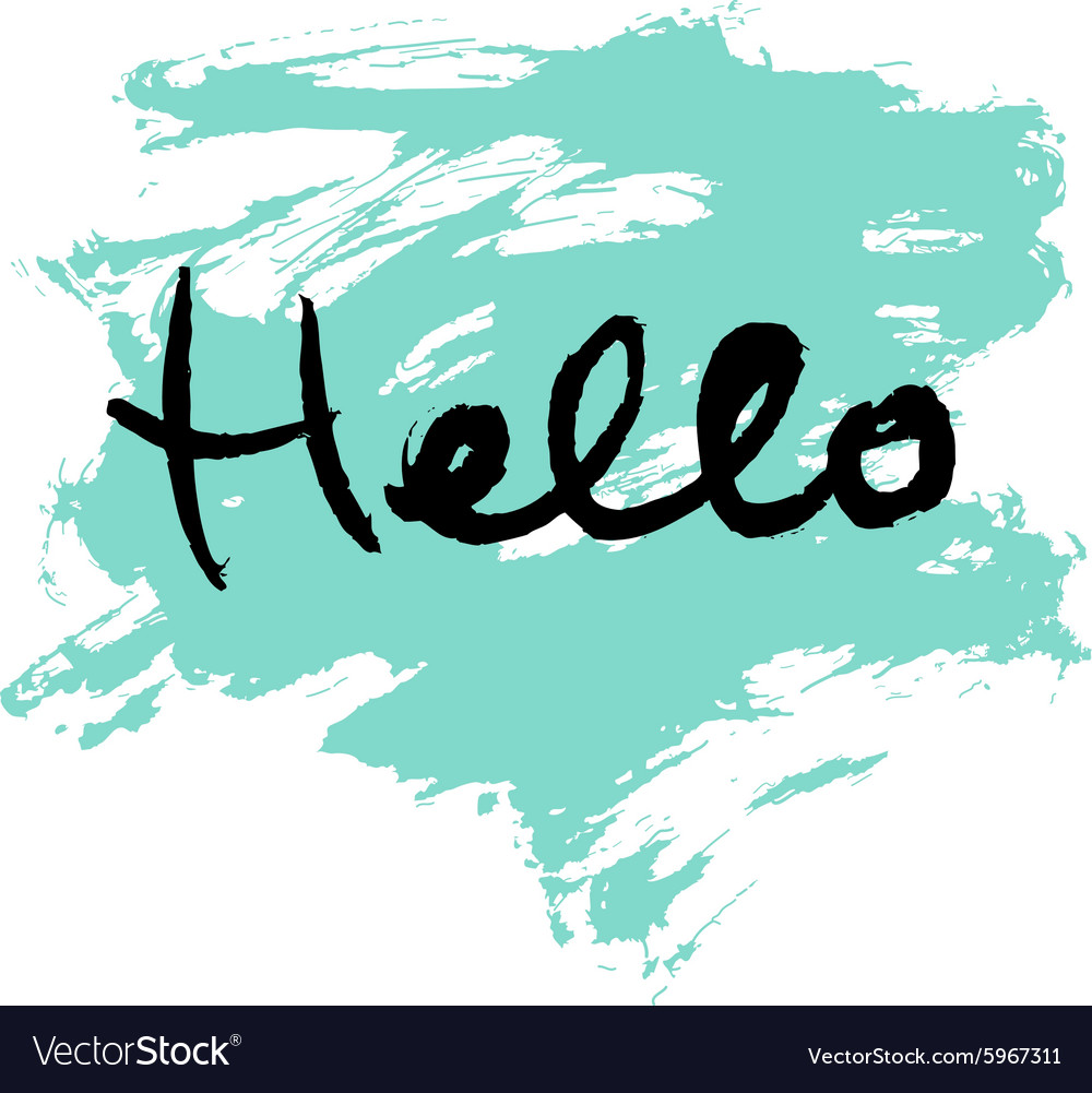 Hello lettering calligraphy Royalty Free Vector Image