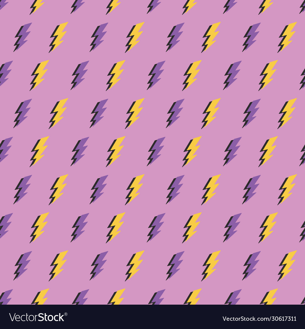 Lightening thunder bolt repeat pattern vector image Lightening thunder bolt repeat pattern