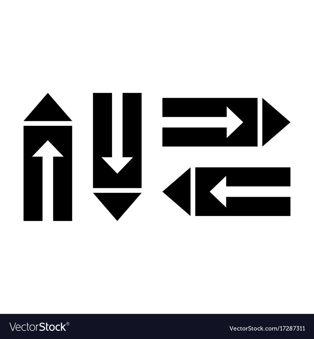 Pointers arrows the direction of motion black