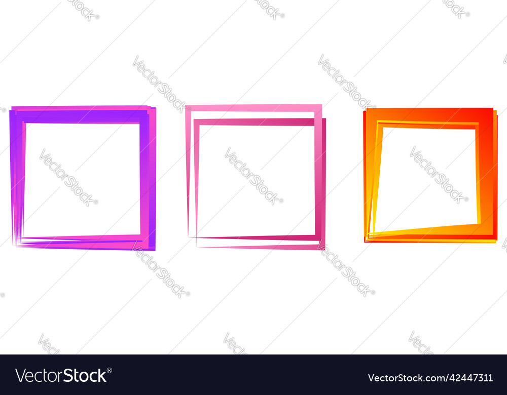 Random square contour frame border element
