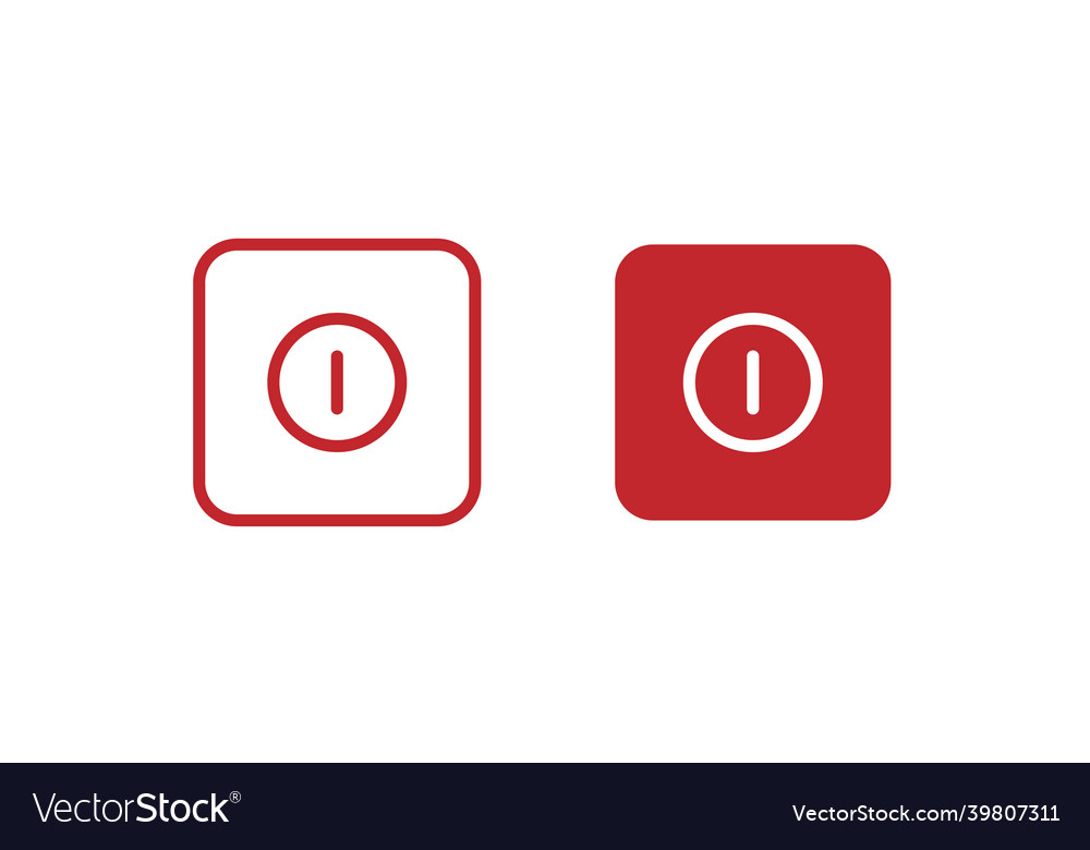 Red and line power button for your design off vector image Red and line power button for your design off