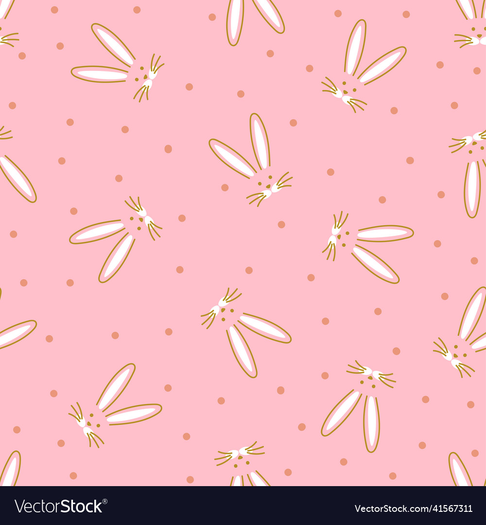 Seamless pattern with chaotic rabbit polka dots