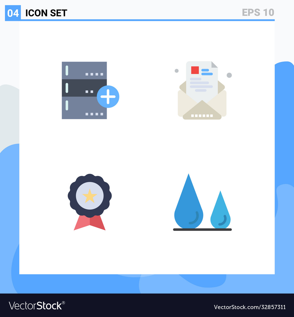 Set 4 flat icons on grid for add profile data