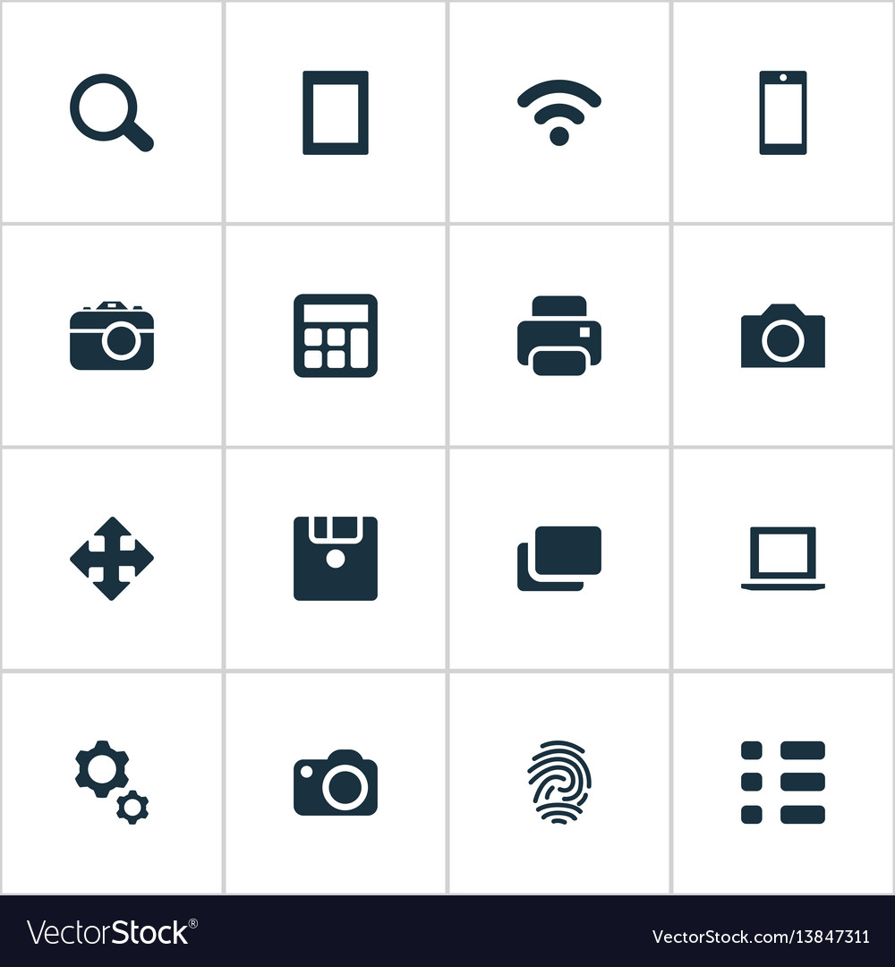 Set of simple hardware icons Vector Image Set of simple hardware icons