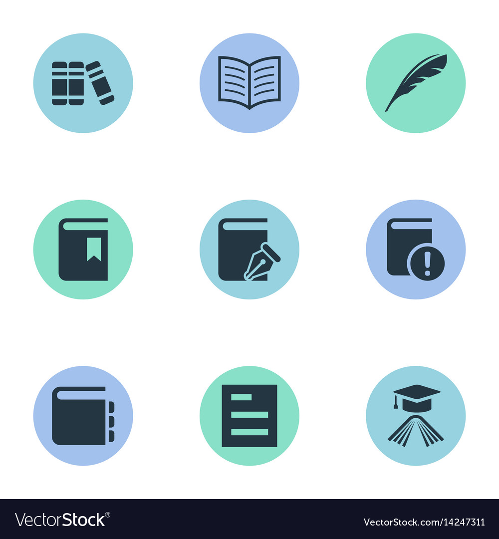 Set of simple reading icons