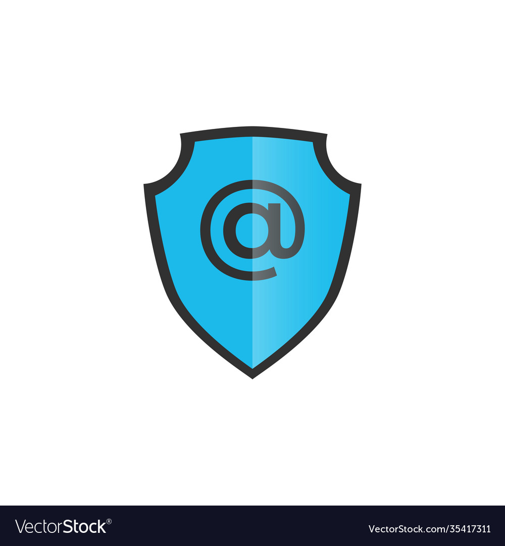 Shield with mail and e-mail icon guard sign