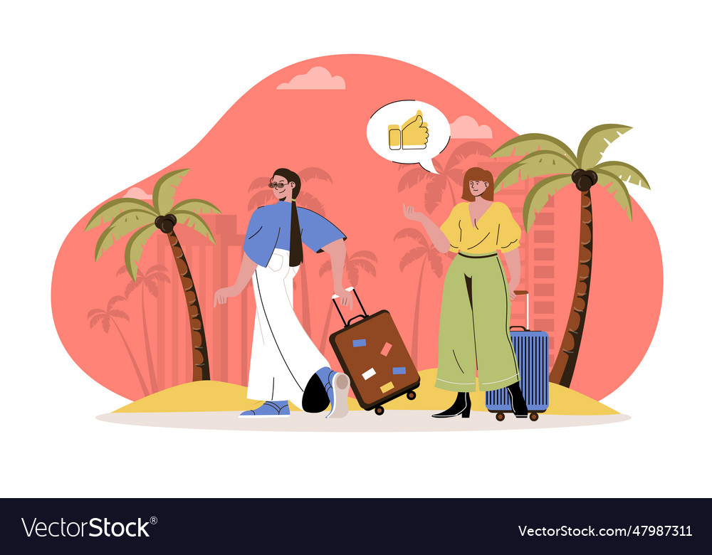 Summer vacation web character concept women