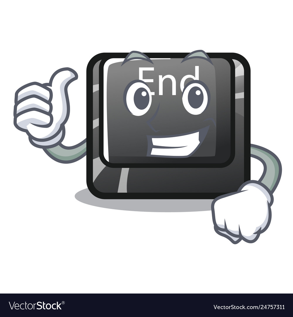 Thumbs up button end in shape character
