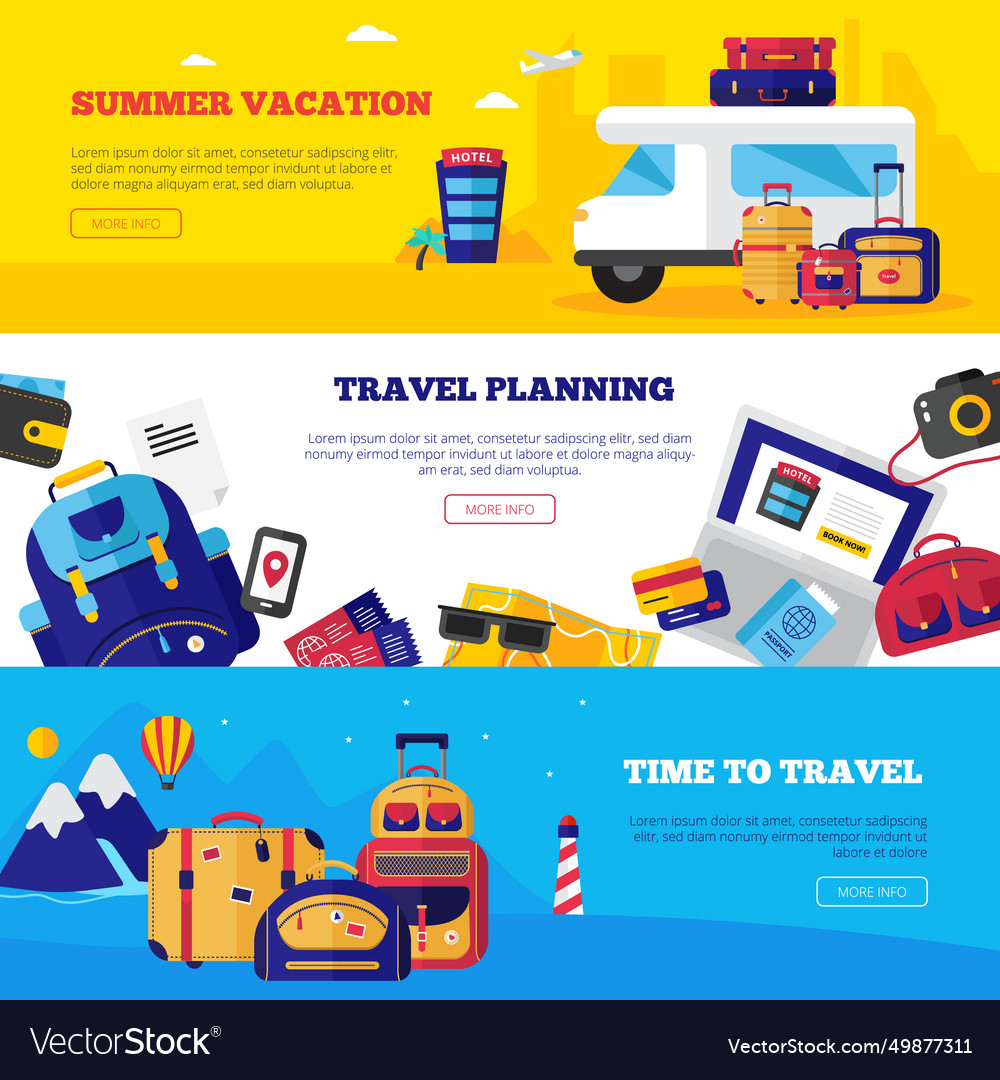 Travel banner set Royalty Free Vector Image - VectorStock