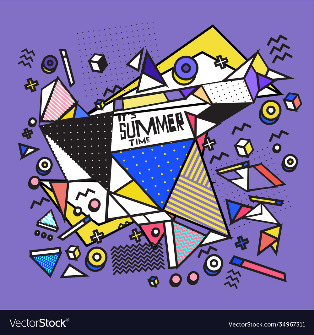 Triangle geometric forms for summer design event vector image Triangle geometric forms for summer design event
