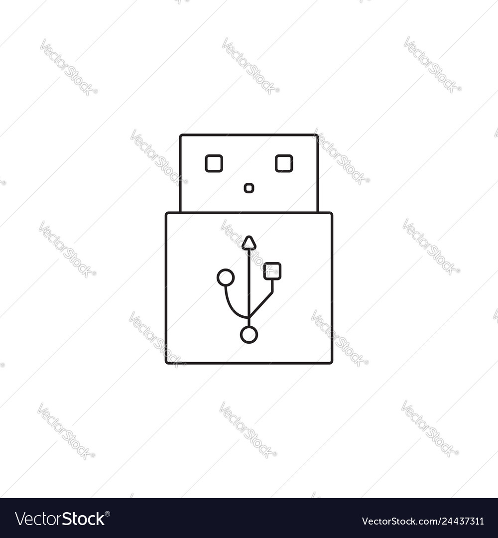 Usb icon outline or line style Vector Image Usb icon outline or line style