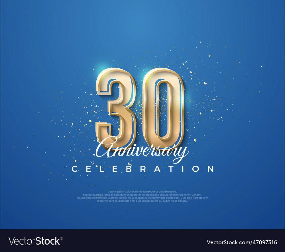 30th anniversary with a luxurious design between Vector Image