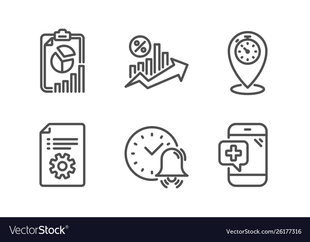 Alarm bell report and technical documentation vector image Alarm bell report and technical documentation