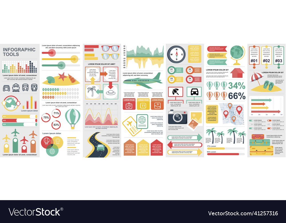 Bundle infographic ui ux kit elements Royalty Free Vector