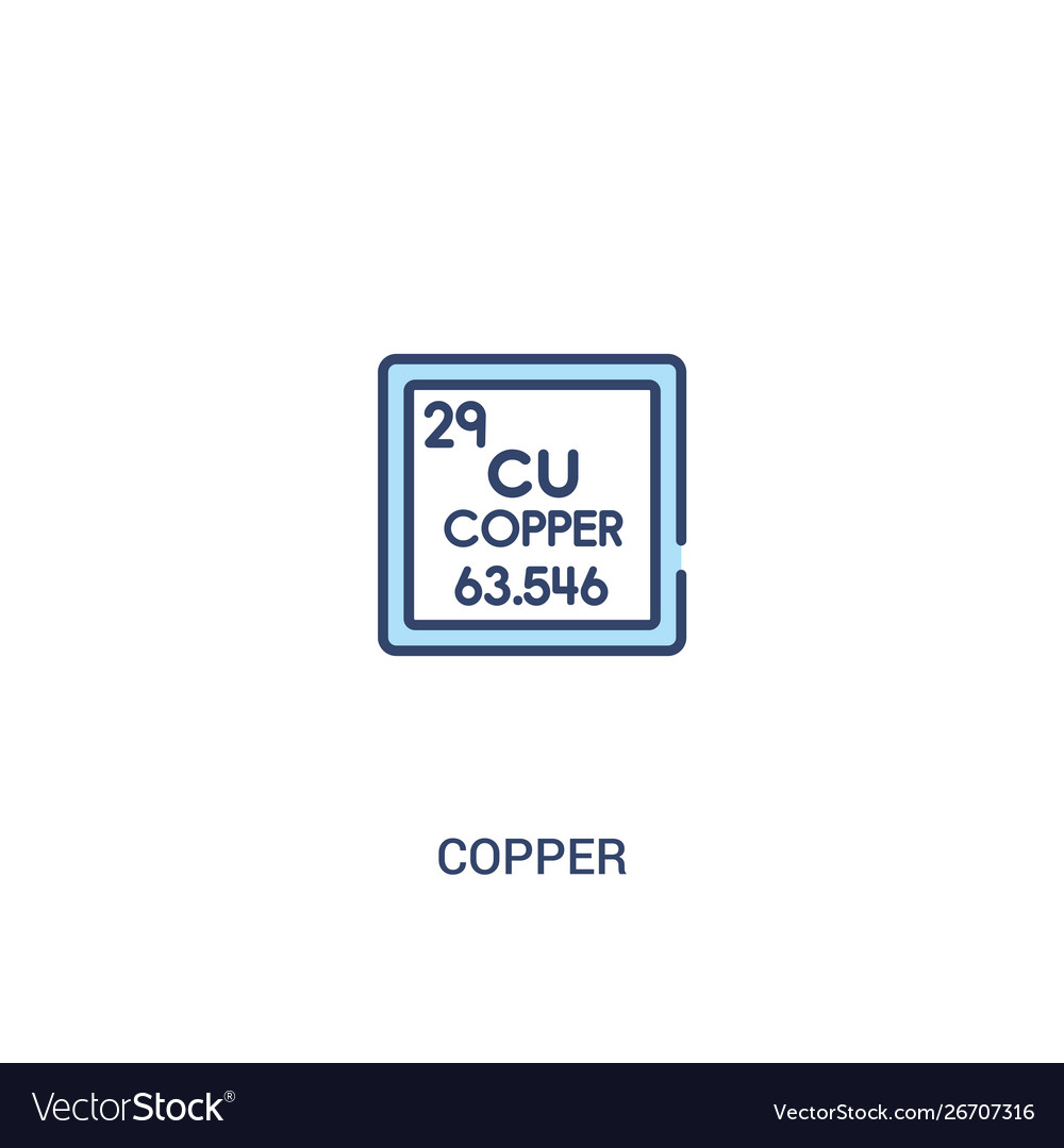 Copper concept 2 colored icon simple line element vector image Copper concept 2 colored icon simple line element