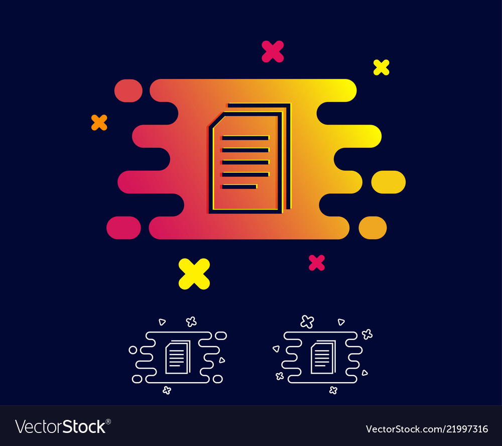 Copy documents line icon file sign vector image Copy documents line icon file sign