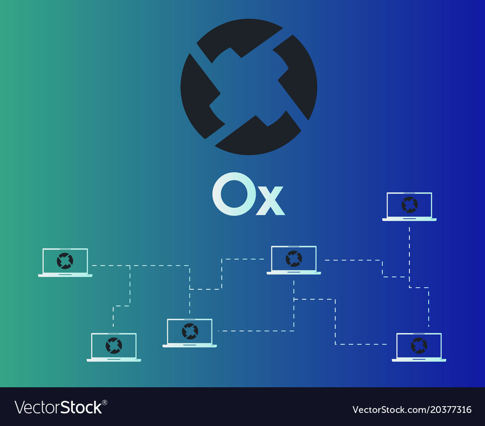 Cryptocurrency 0x networking style background