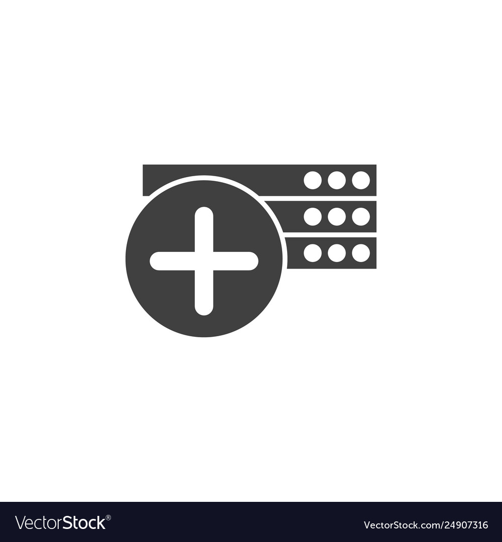 Database server icon element data vector image Database server icon element data
