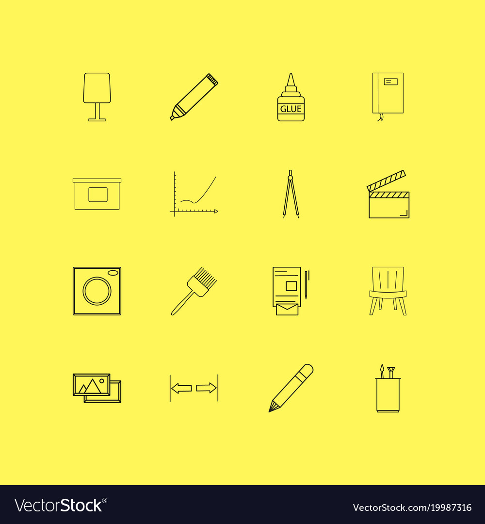 Design elements linear icon set simple outline