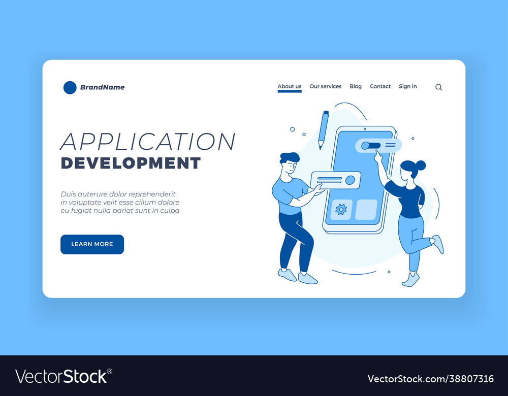 Development mobile applications online vector image Development mobile applications online