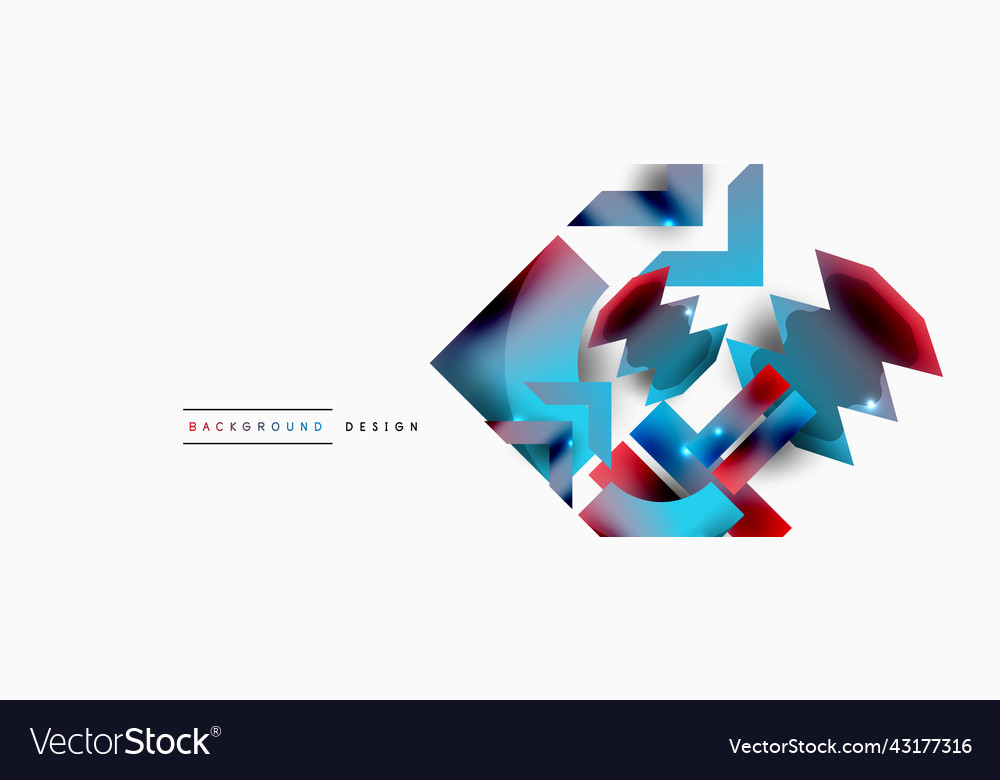 Dynamic composition shiny geometric shapes
