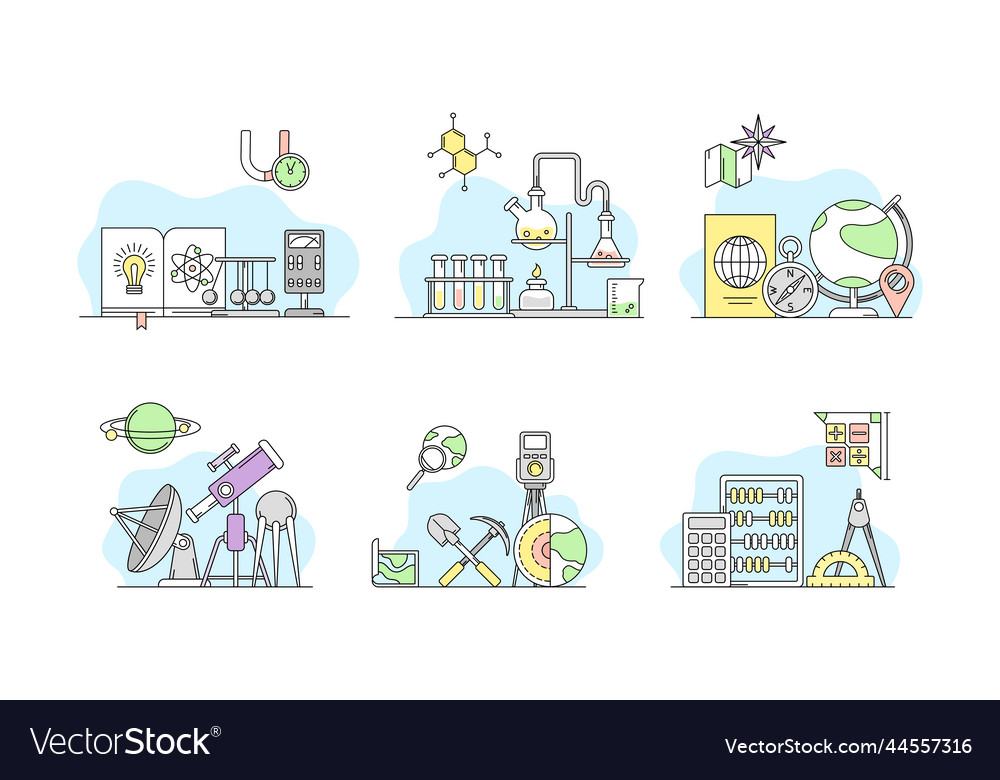 Education and science objects set physics