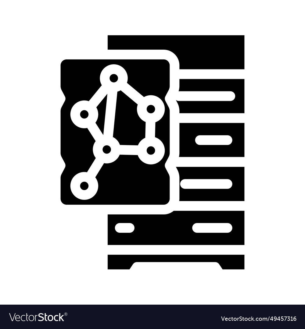 Nosql database glyph icon vector image Nosql database glyph icon