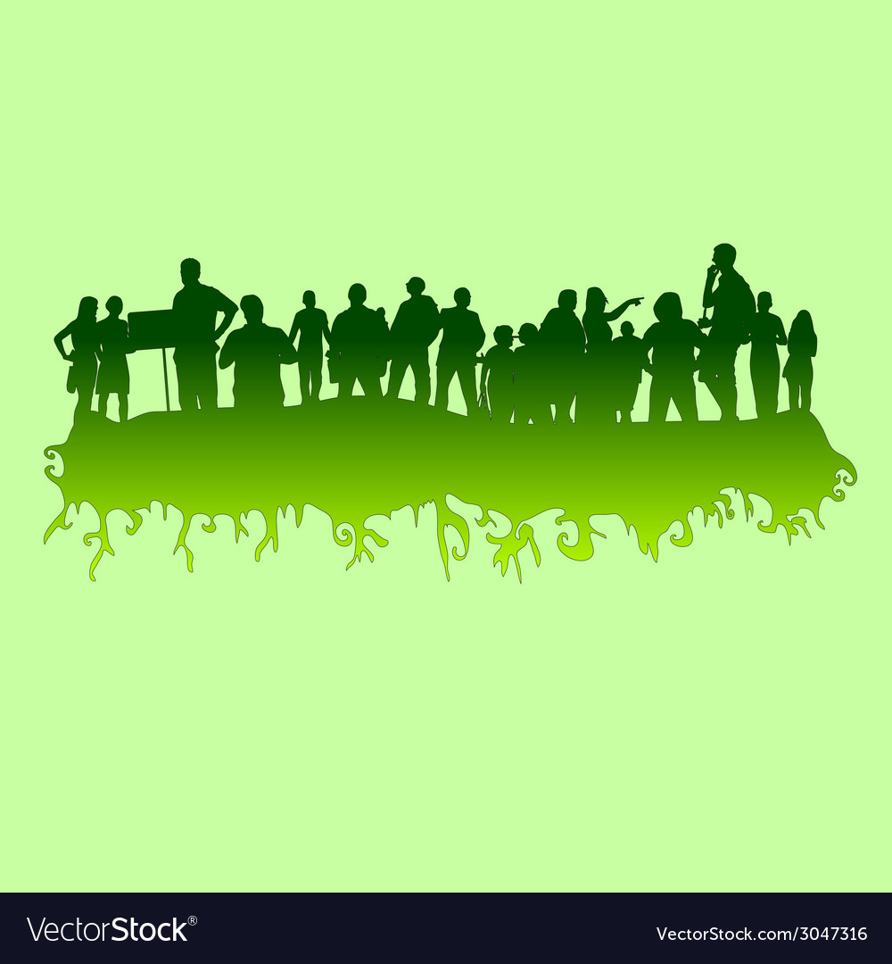 People at green silhouette