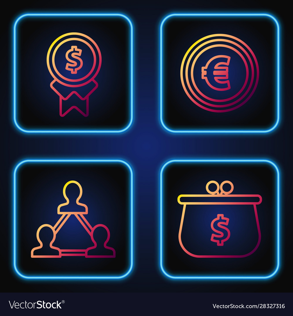Set line wallet with dollar symbol project vector image Set line wallet with dollar symbol project