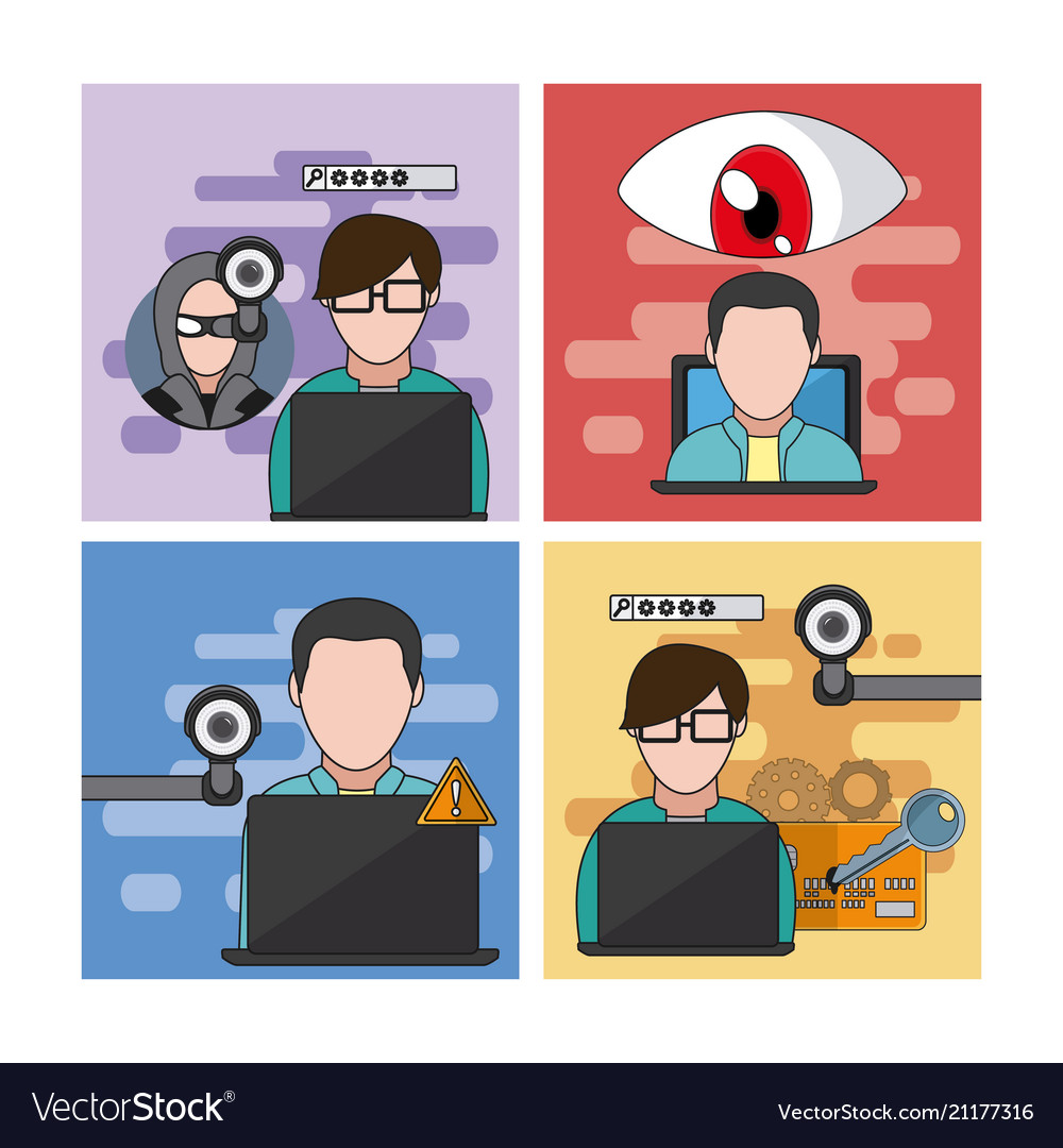 Set of hacker icons