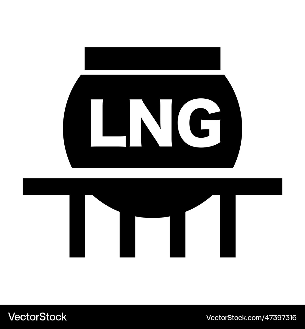 Simple Lng Tank Silhouette Icon Royalty Free Vector Image