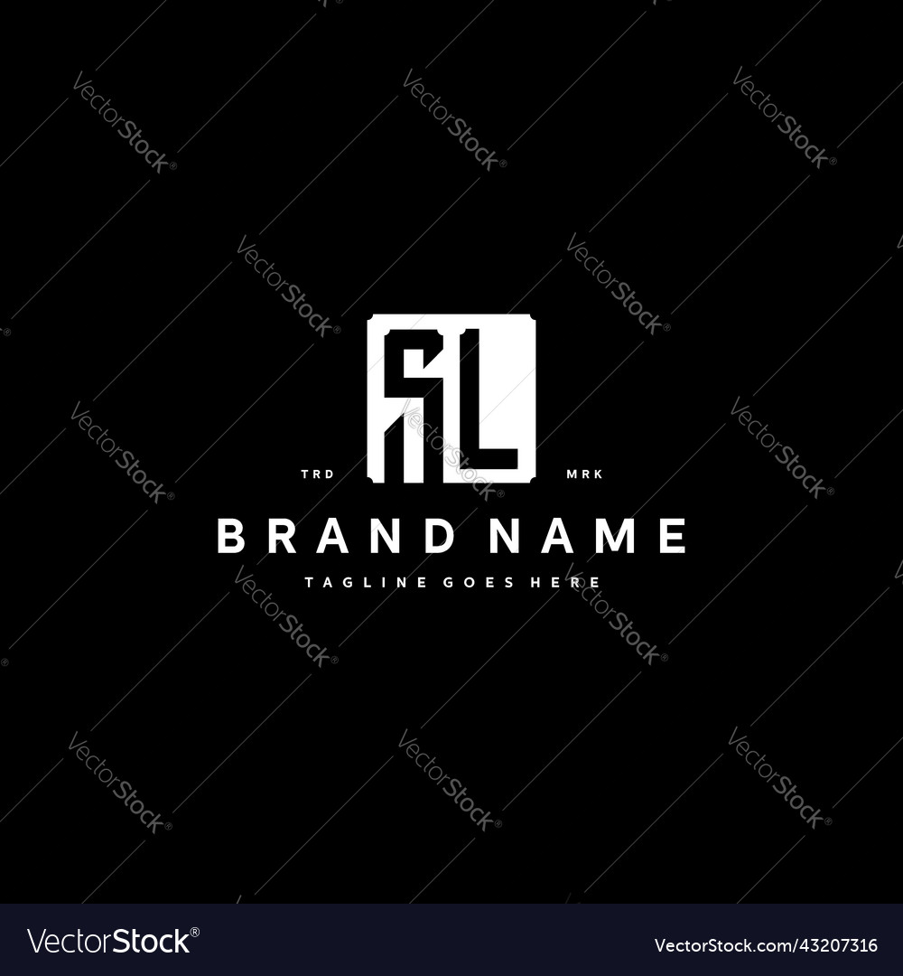 Sl monogram logo design with square rectangular Vector Image Sl monogram logo design with square rectangular