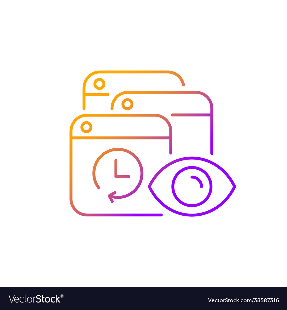 Tracking search history gradient linear icon vector image Tracking search history gradient linear icon