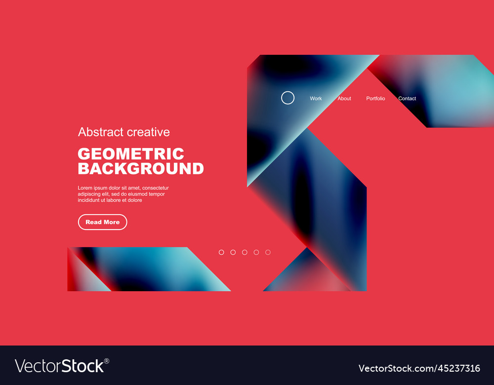 Triangles with fluid gradients abstract landing vector image Triangles with fluid gradients abstract landing