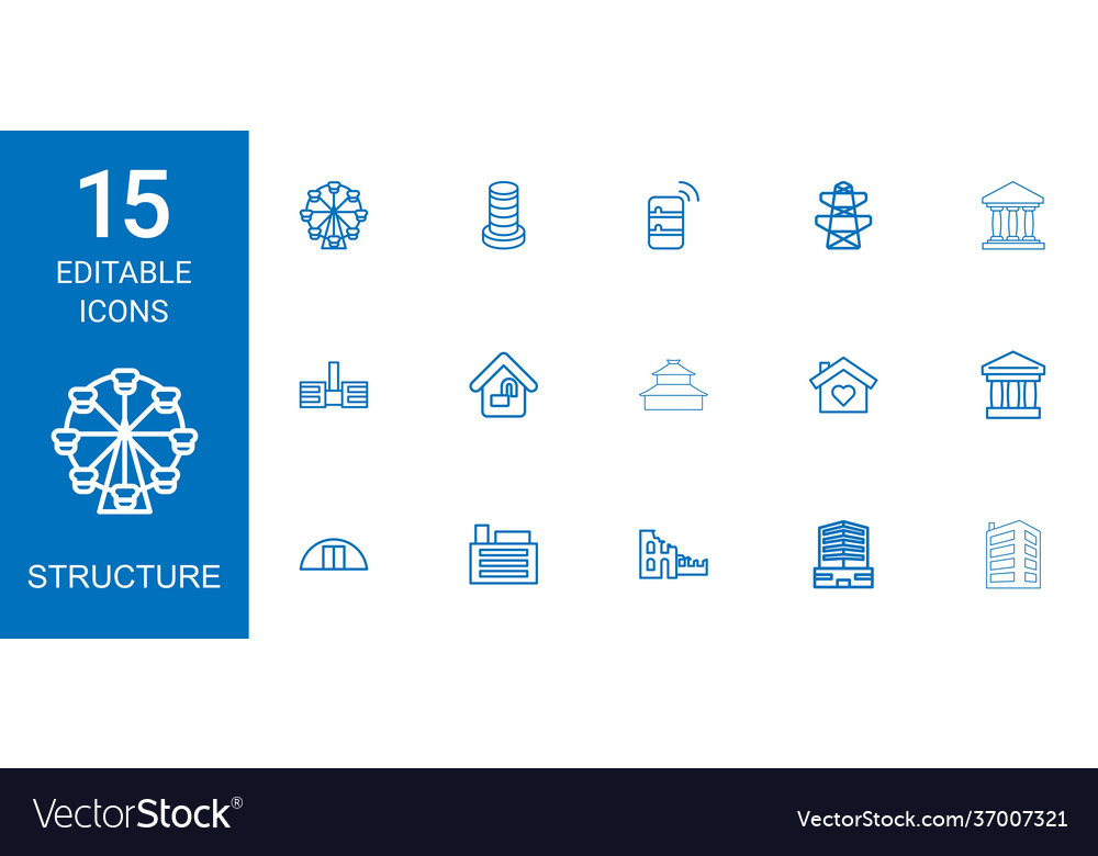 15 structure icons Royalty Free Vector Image - VectorStock
