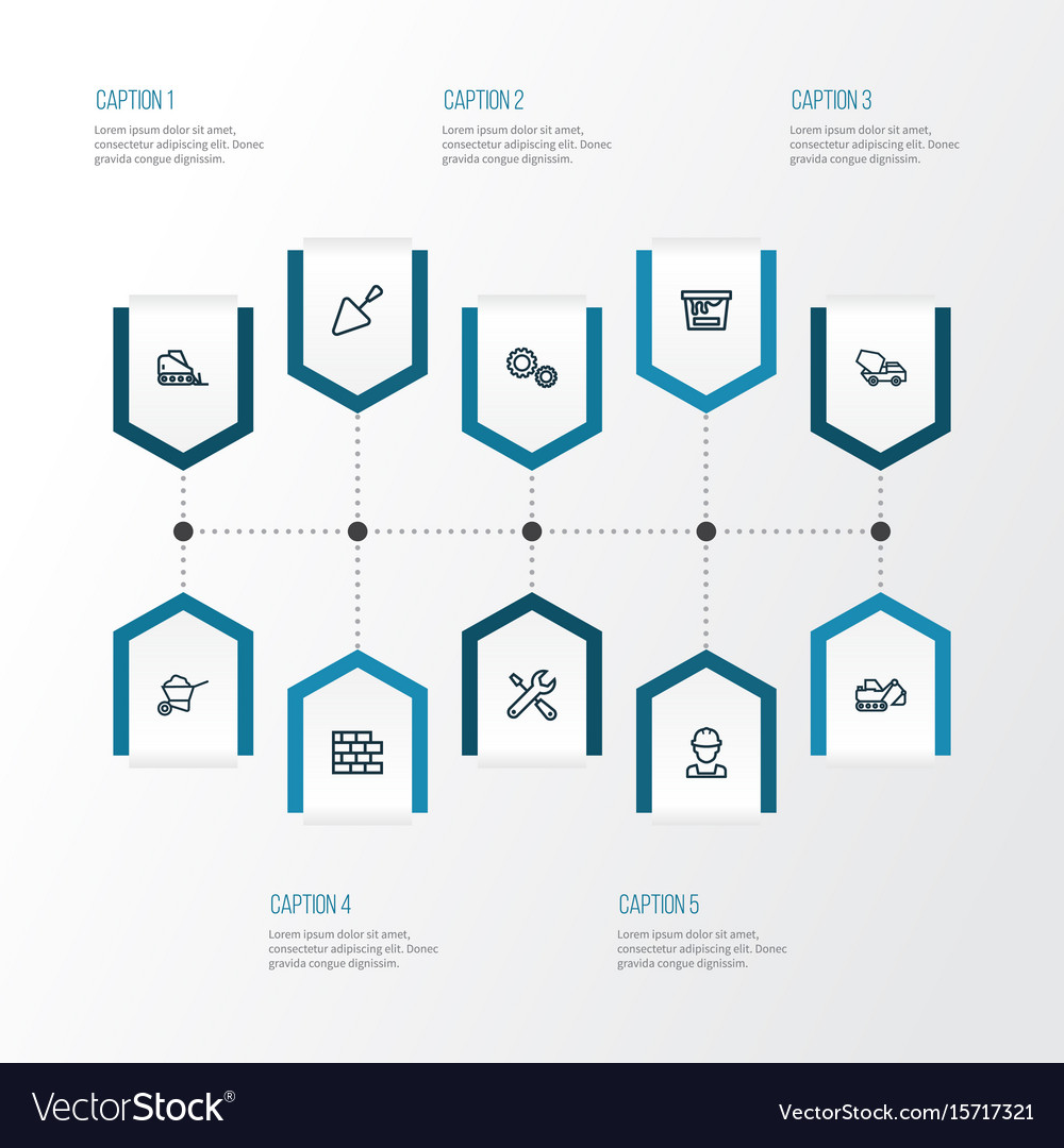 Architecture outline icons set collection